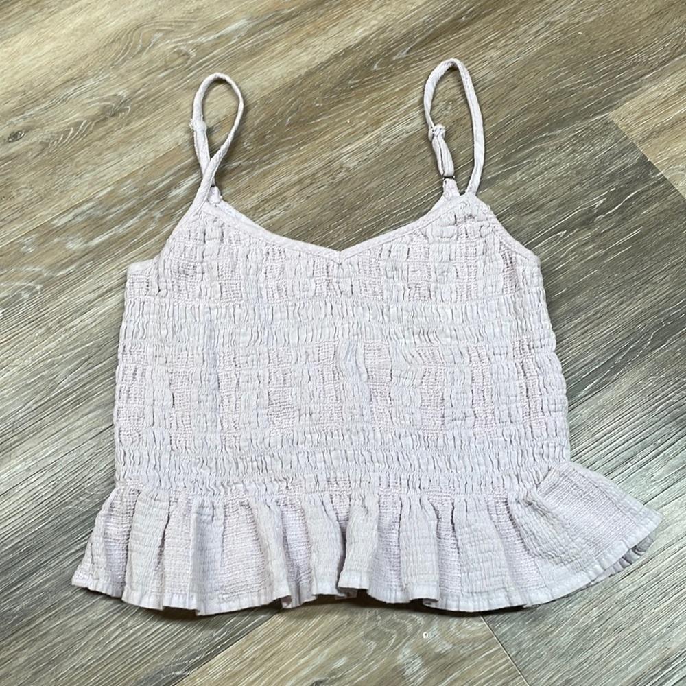 Vestique purple ruffle tank top adjustable straps size medium